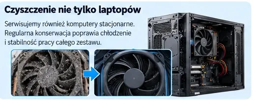 Wnętrze komputera stacjonarnego podczas konserwacji